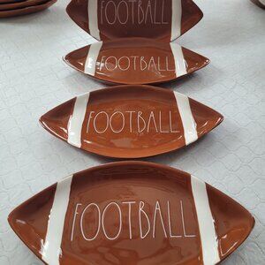 Rae Dunn Football Appetizer Plates Set II